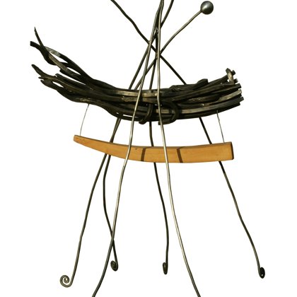 Angine de poitrine ( acier forgé ,buis) H 94 cm x 63
