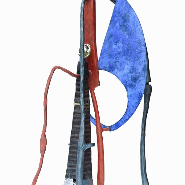 AURORE  ( acier forgé, bois , aluminium , bronze ) H 38 cm