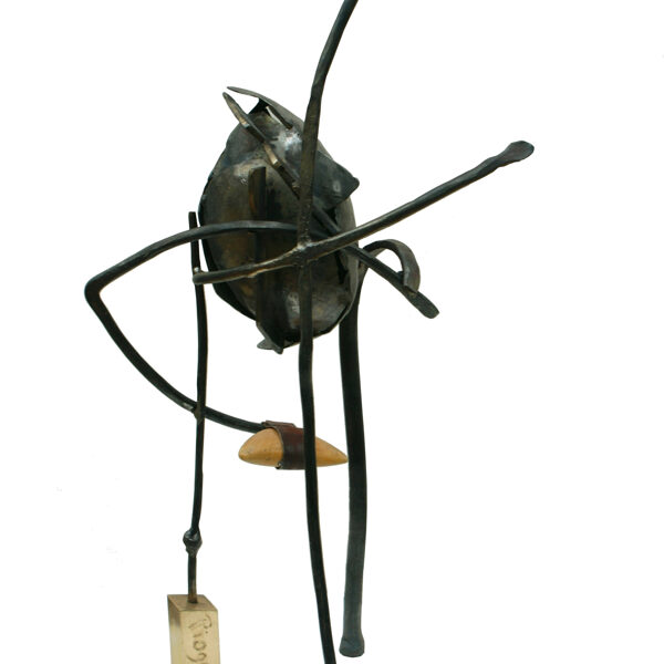 Mémoire de forme ( acier forgé , laiton , buis ) H 39 cm x 24