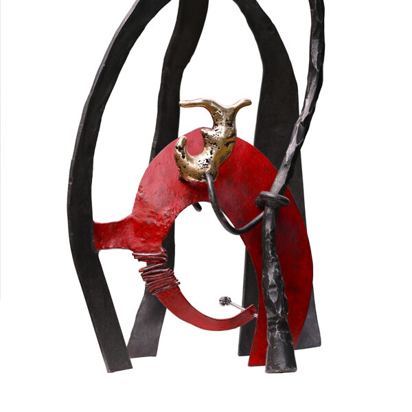 PlEIN FEU  ( acier forgé , bronze ) H 40 cm