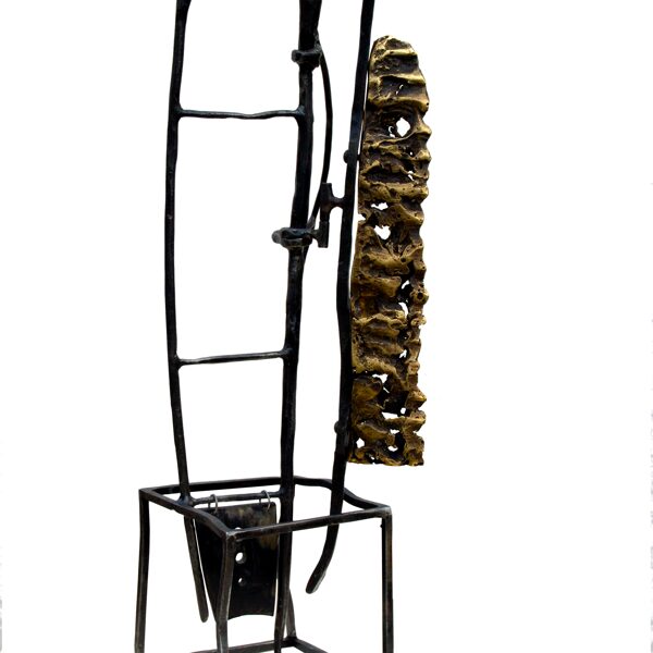 Aérienne  ( acier forgé , bronze, corne ) H 40 cm x 14