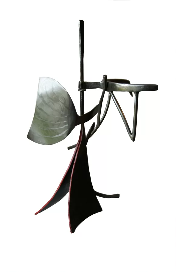 Balade ( acier forgé , inox , pigment ) H 28 x 17