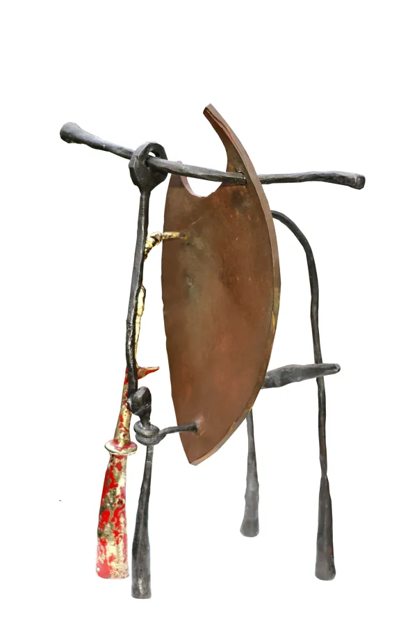Flamenco ( acier forgé , bronze , pigments ) H 36 cm x 27 Collection Privée