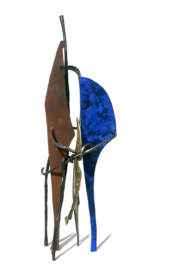 Haute couture ( acier forgé, bronze, pigments ) H 70 cm x 28 Collection Privée