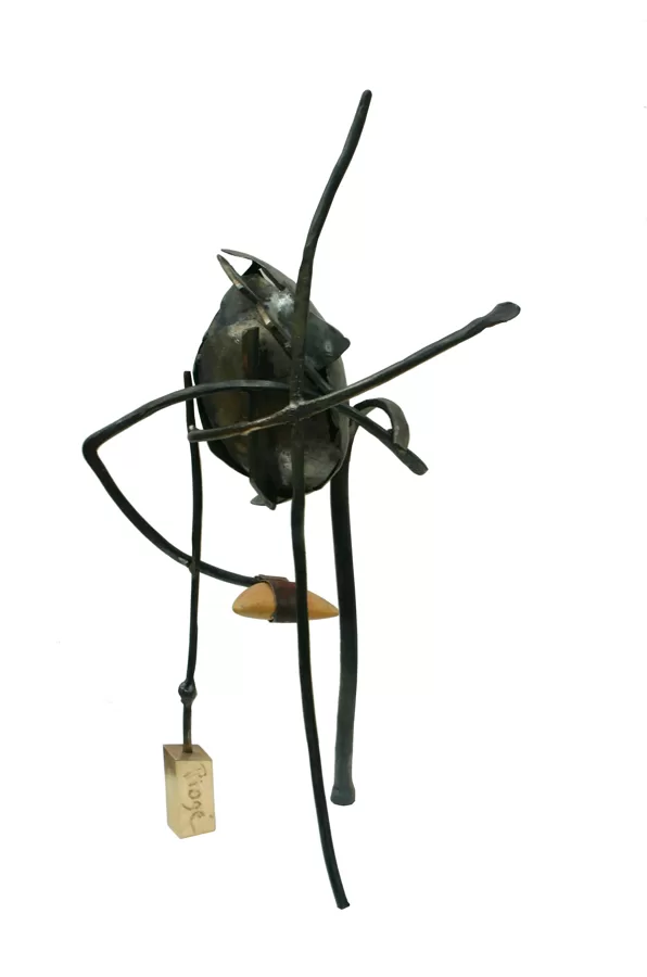 Mémoire de forme ( acier forgé , laiton , buis ) H 39 cm x 24
