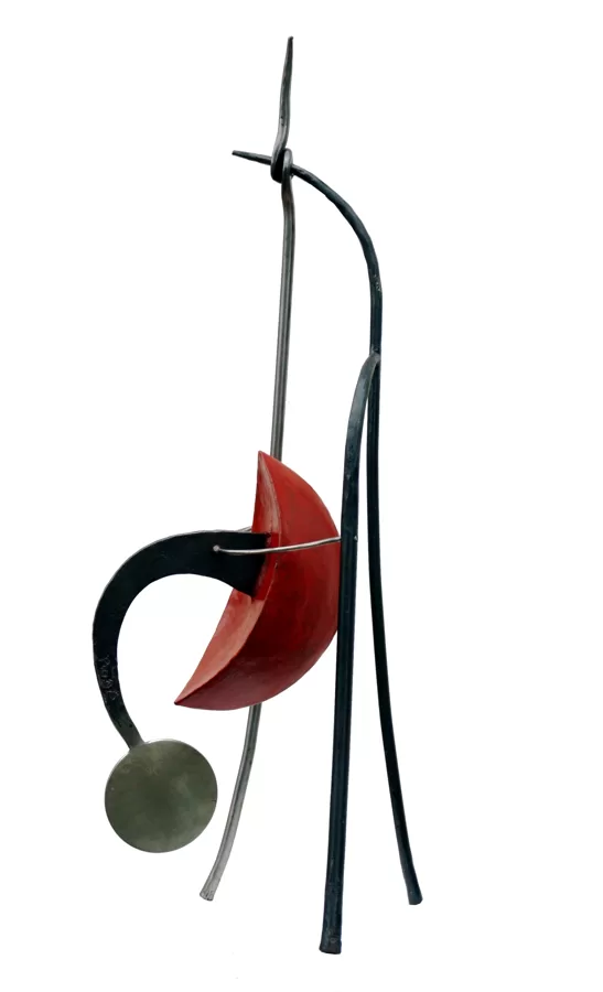l'Arlequin ( acier forgé , inox , pigments ) H 85 cm x 22  Collection privée