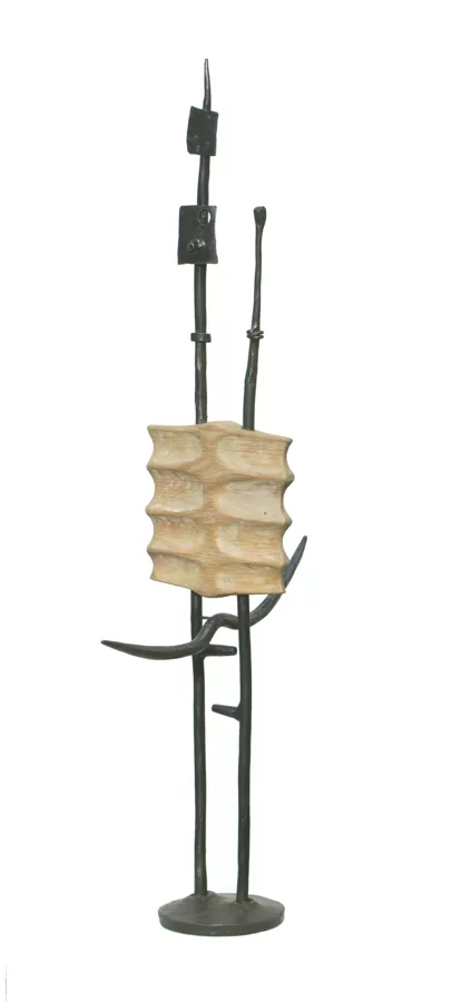 Chantefable ( acier forgé , chêne ,inox ) H 72 x 32