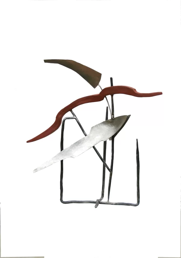 Contre vents et marées ( acier ,forgé ,inox ) H 39 cm x 36