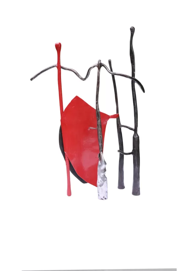 Quatuor ( acier forgé, aluminium ,cédre brulé ) H 38 cm x 10 Collection privée