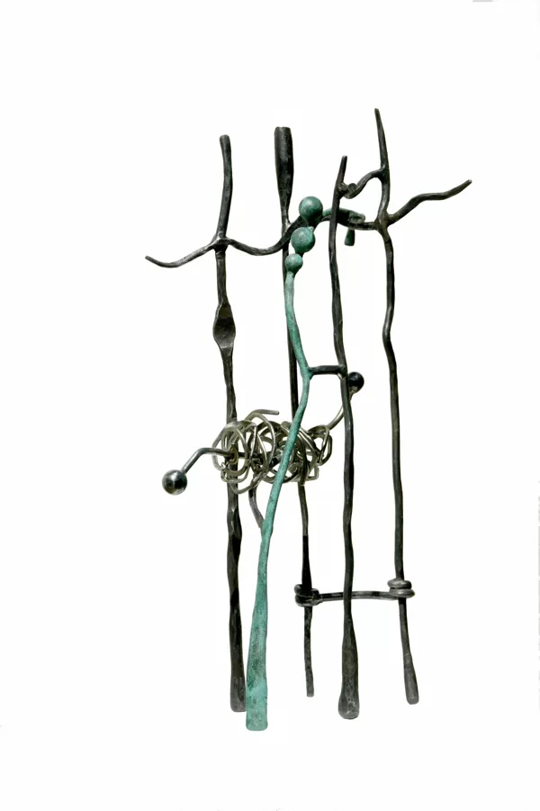 Soie  ( acier forgé , inox , pigment ) H 43 cm x 28 Collectioin privée